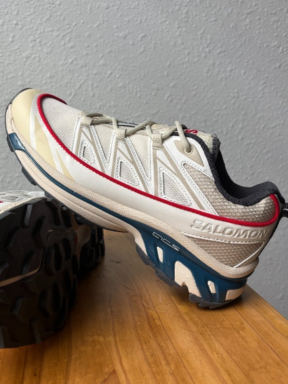 Salomon XT-6 Expanse Almond Milk Aegean Blue 472885 Mens 7 Womens 8 NWT